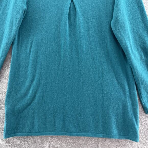 Tyler Boe Sweater Womens S Teal Cashmere Tunic Pullover V-Neck Front Pockets - Picture 5 of 11